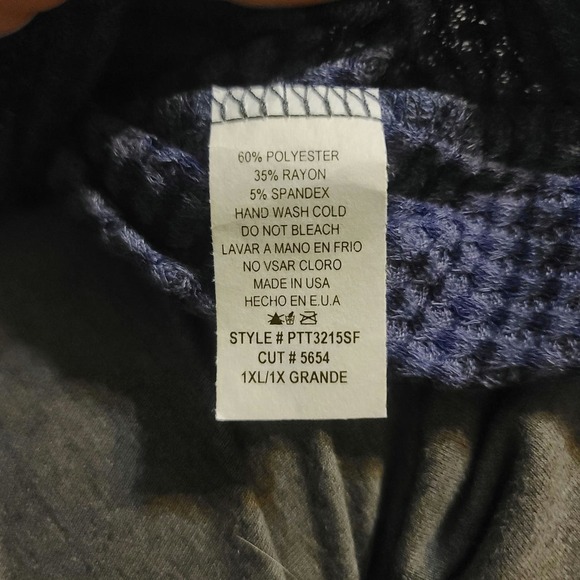 Ces Femme Patchwork Plus Size Long Sleeve Blouse Top thermal - Picture 3 of 5